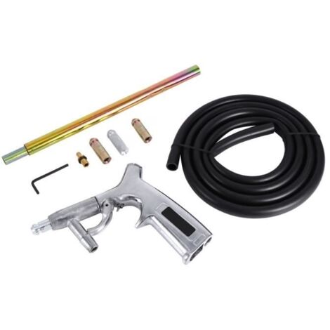 Pistolet de Sablage Pneumatique Professionnel - 60-120 PSI - 4 Buses - Aluminium Couleur Métallique
