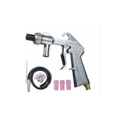 Pistolet de sablage Pneumatique Sableuse Décapage + 4x Céramique Buse 4/5/6/7mm