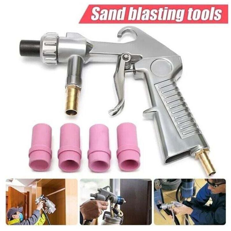 Euritecsa - Pistolet de sablage Pneumatique Sableuse Décapage + 4x Céramique Buse 4/5/6/7mm
