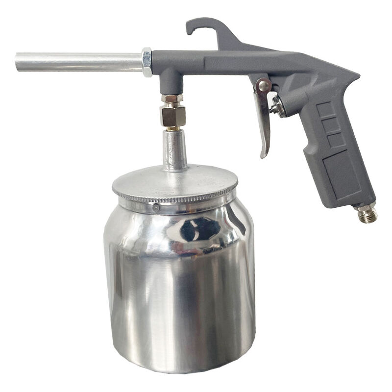 Pistolet de Sablage pour Compresseur avec Buse de 6mm, Sableuse avec Réservoir de Sable de 1L, Accessoire Compresseurs, Pression Max. 8 Bar, Noir