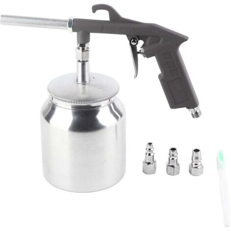 Pistolet de Sablage pour Compresseur , Kit D'outils de Pistolet de Sablage à Jet de Sable Avec Ventouse de 750 Cc pour Pulvérisation, Nettoyage, Gravure Sur Verre, Bricolage