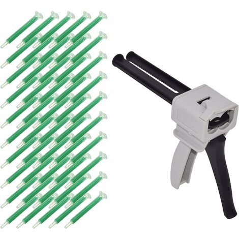 Pistolet Distributeur Époxy 50 ml, AB Pistolet à Colle Époxy Poignée Applicateur pour Mélange Colle, Ratios 1:1 et 2 :1