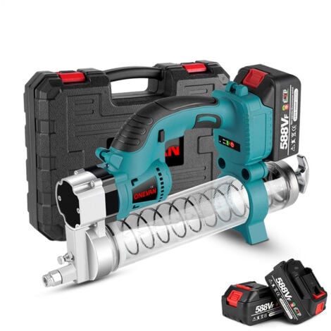 Pistolet extrudeur san fil silicone/résine/beurre,Portable pistolet à silicone automatique d'aspiration et d'extrusion d'huile,Avec batterie au lithium 588VF (deux pièces)