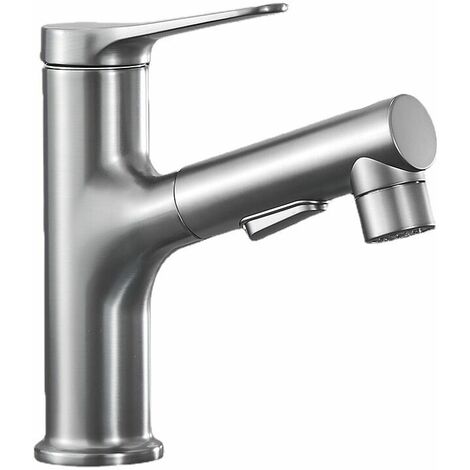 Pistolet Gris Lavabo Extractible Robinet D'Eau Chaude Et Froide Au-Dessus Du Comptoir Lavabo Salle De Bains Lavabo Lavabo Lavabo