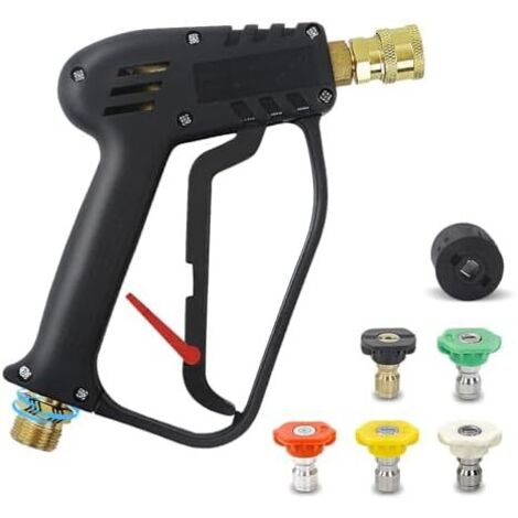 Pistolet Haute Pression 4000 PSI, de Nettoyage avec 5 Buses M22-14mm et Connecteur Rapide pour Karcher, Voiture, Maison, Jardin - For karcher