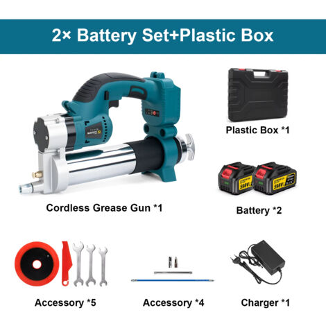Pistolet lubrifiant haute pression – 69 MPa – Brushless – Makita 18V – Lot 2 accus – Utilisation pro