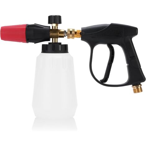 Pistolet Nettoyeur Haute Pression, Lance à Mousse Réglable 2 En 1, Pistolet à Mousse de Nettoyage de Voiture Pour Raccordement de Tuyau D'arrosage