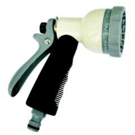 Pistolet plastique avec raccord rapide, pomme 7 jets - BOUTTÉ