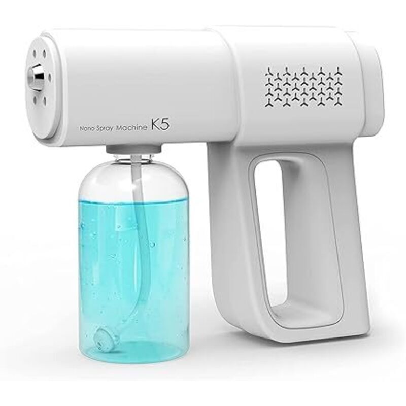 Pistolet pulvérisateur à USB, Désinfectant électrique lumière bleue, Atomizer Rechargeable de la Main, pulvérisateur à vapeur hydratant pour soins