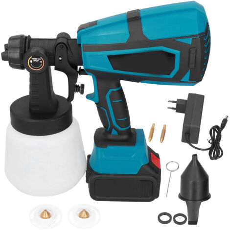 Pistolet pulvérisateur de peinture électrique sans fil, batterie au Lithium 21V, Rechargeable, 1000ml, prise ue, 200-240V