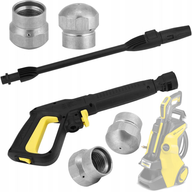 Pistola Rosfix per Kärcher K2-K7 (gruppo Click Connect) con lancia e ugello Vario + Ugello rotante 040 1+3 per la pulizia dei sistemi fognari