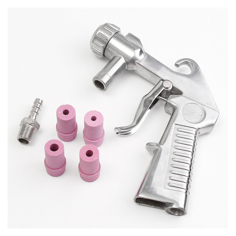 Fitags - Pistolet Sablage Pneumatique Kit, Kit de pistolet à sable avec 4 buses en céramique
