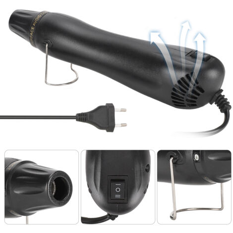Pistolet thermique 220V pour soudure plastique, décapage peinture et travaux DIY - Noir avec fiche européenne