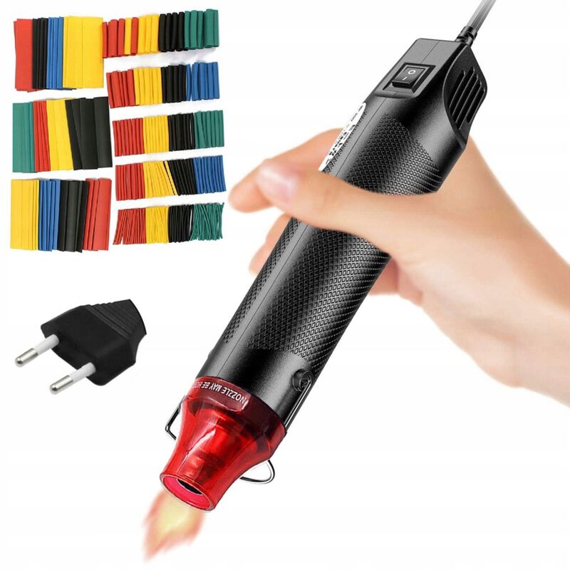 Rosfix Mini Pistola termica ad aria calda 300W + Rosfix Set di tubi termorestringenti 328 pz.