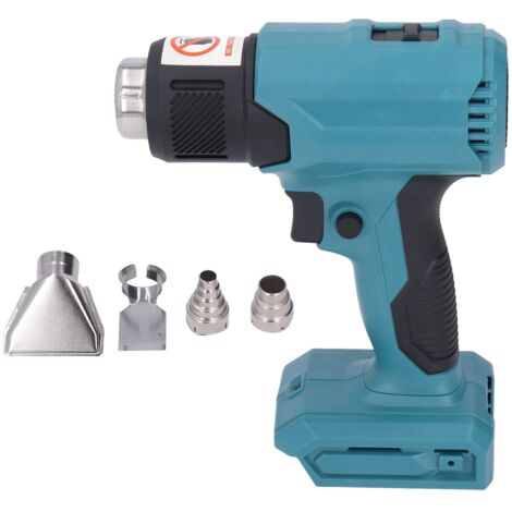 Pistolet Thermique Sans Fil Rechargeable, 4 Embouts Inclus, Température Variable - Bleu