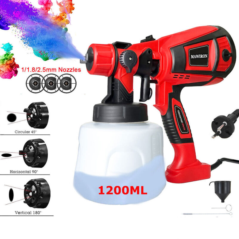 Teetok - Pulvérisateur de peinture 600 w hvlp Pistolet à peinture électrique haute puissance avec bouton de largeur de pulvérisation réglable, 1 200