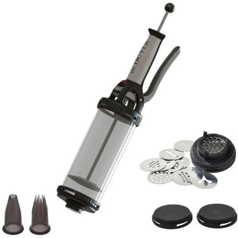 Piston à pâtisserie 0.75L – Tube transparent gradué – Poignée ergonomique – 2 douilles en Tritan pour décoration – De Buyer