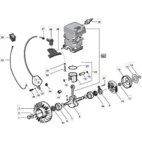 PISTON D 39 (15,18,22) ORIGINE STIGA - 8541360/1