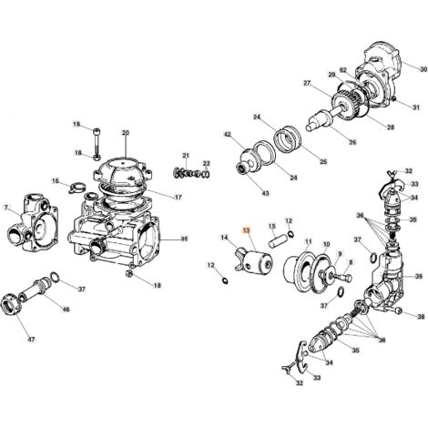 Piston de motopompe modèles C19/20 ORIGINAL EMAK 354000058