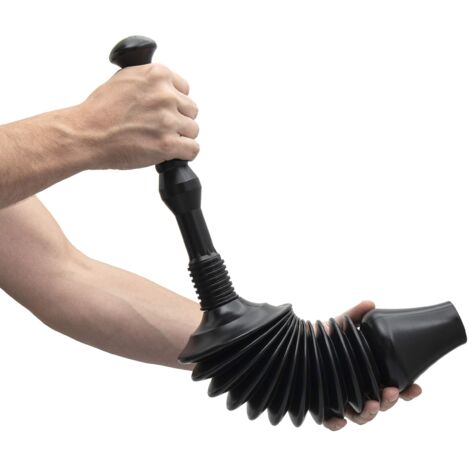 Piston de Toilette, Déboucheur Puissant Pour Déboucher les Canalisations, Outil D'aspiration Robuste et Flexible Pour Déboucher les Toilettes de Tous Types, 60 X 13 Cm, Dia 5 Cm, Noir