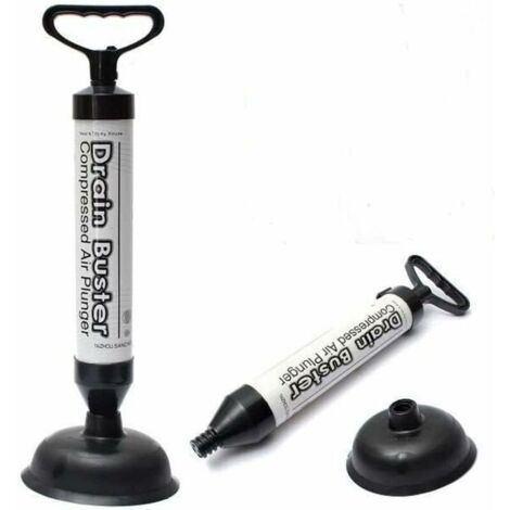 Piston de Toilette Haute Pression Pompe de Nettoyage Brosse Évacuation Nettoyant de Vidange Anti Obstruction avec 2 Ventouses pour Salle de Bain Évier de Cuisine Toilettes Douche