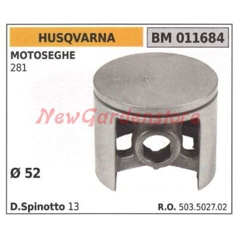 Piston de tronçonneuse 281 Ø 52mm HUSQVARNA 011684