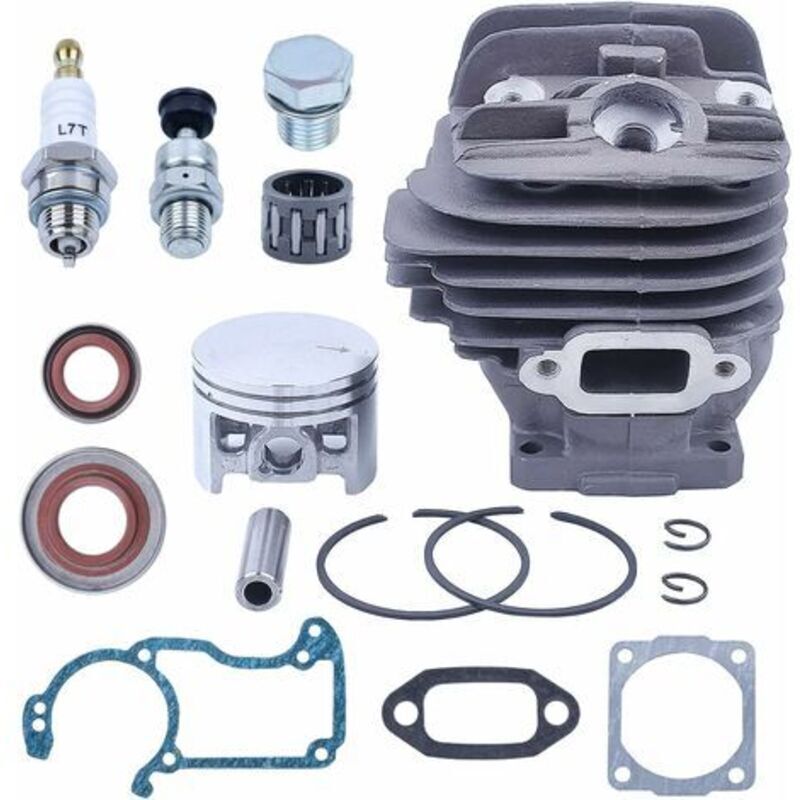 Basetbl - Piston et Cylindre pour Stihl 026 MS260 Series, Nikasil 44,7mm Piston + Cylindre + Joints + Valve de Décompression + Bougie Accessoire