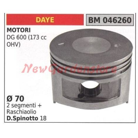 Piston moteur tondeuse DG 600 Ø 70mm DAYE 046260