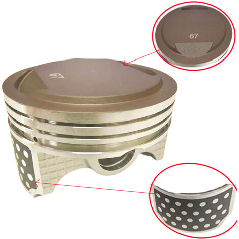 Piston pour moto CRF230 compatible avec Honda CRF230F. La CRF230 possède un alésage de 67 mm et une cylindrée de 233 cm³. Kit piston pour augmenter la cylindrée.