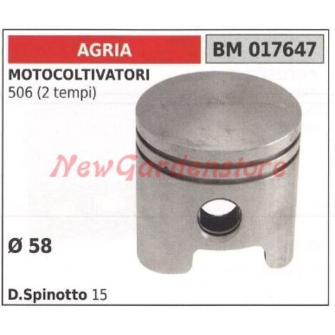 Piston pour motocultivateur 506 2 temps Ø 58mm AGRIA 017647