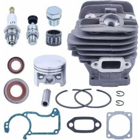 MUMU Pistón y cilindro para Stihl serie 026 MS260, Nikasil 44,7 mm pistón + cilindro + juntas + válvula de descompresión + bujía accesorios motosierra kit de piezas 16 en 1