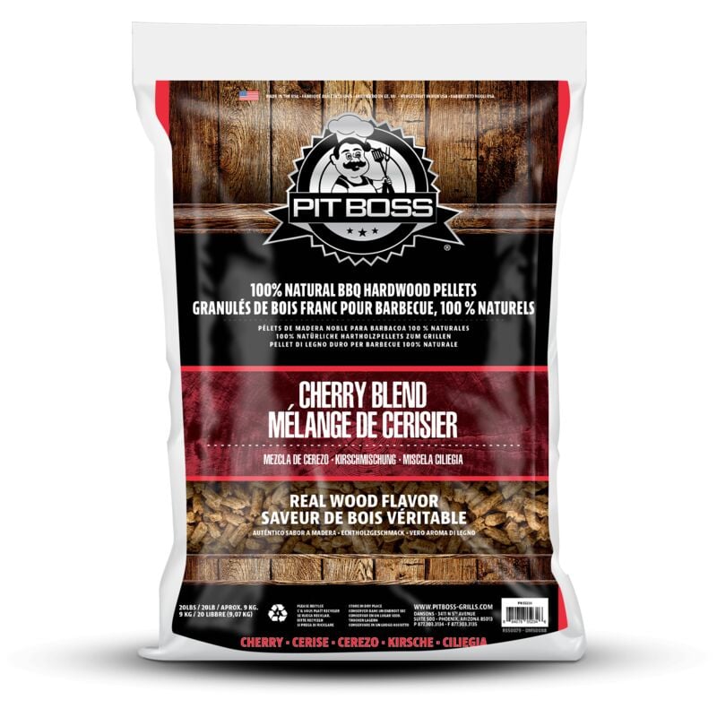 Pitboss - Pit Boss 20 lb Cherry Blend Hardwood Pellets, 9 kg, ohne Zusatzstoffe