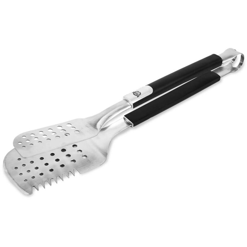 Ustensile Tout-en-Un pit boss Soft Touch - spatule et pince combinées en acier inoxydable - résistant à la chaleur- ouvre-bouteille intégré