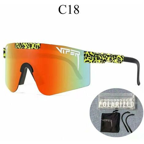 Pit Viper Collection Lunettes de cyclisme Lunettes de soleil avec verres interchangeables UV400 Lunettes de sport pour activités de plein air Course à pied Cyclisme C18