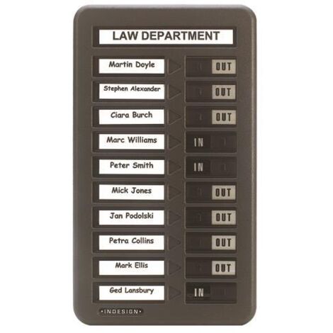 PIT101 10 Name in & Out Board