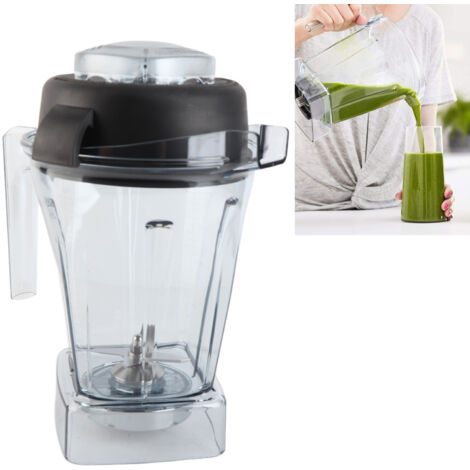 Pitche Blender Remplacement 48oz ABS Rubber avec Lame Inox et Bouchon Étanche - Container Transparent Multifonction pour Frappés, Soupes et Desserts