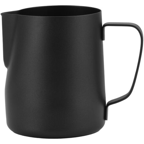 Pitcher à lait 600ML en acier inoxydable 304 style japonais pour mousse à café, idéal barista maison (noir)