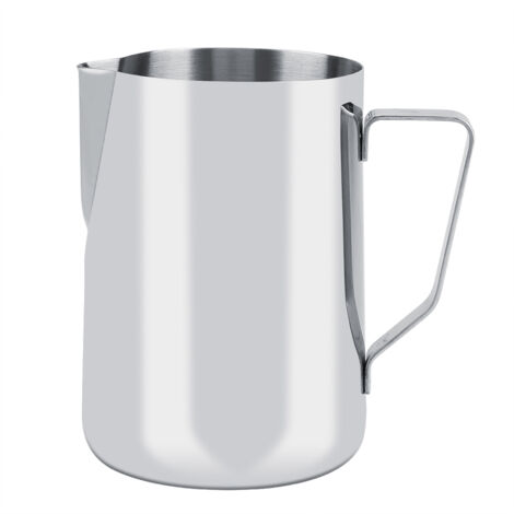 Pitcher à lait inox 1L pour mousseur à café et latte art, acier inoxydable