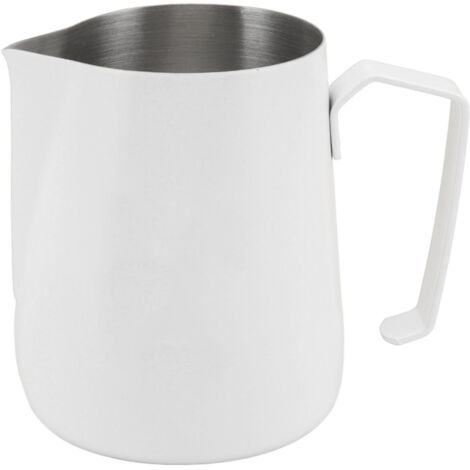 Pitcher à lait inox 304 450ml pour mousseur à lait, idéal café et maison, couleur blanche