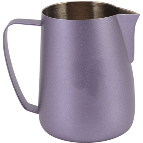 Pitcher à lait inox 420ml pour mousse à café et lait, couleur violet, idéal barista