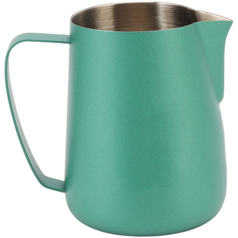 Pitcher à lait inox 420ml pour mousse à café, vert - idéal barista et cappuccino