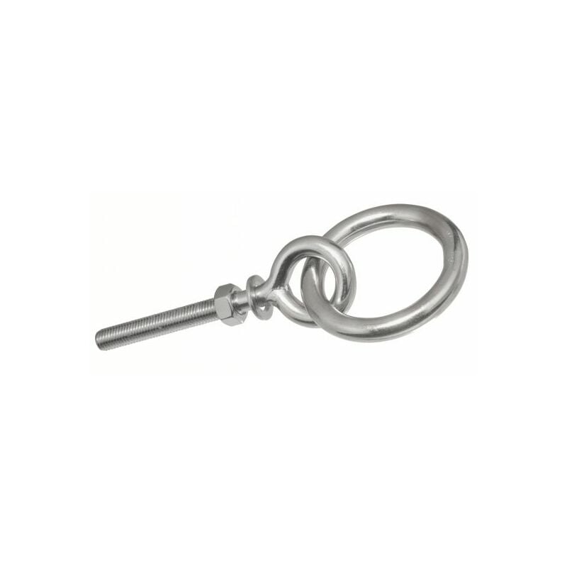 Piton à œil avec anneau articulé - Filetage métrique - Inox A4 8x100 mm - Boîte de 5