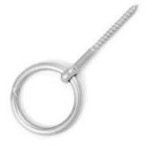Piton Anneau Filetage Bois 6X60 Filetée sur 40 Inox A4-20 pièces