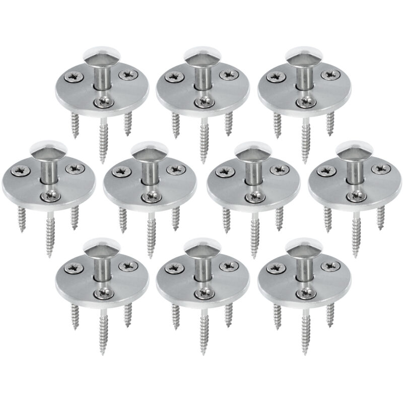 Piton Douille Rétractable + 3 Vis - Pour fixation bâche couverture de piscine sur plage bois - Alu/Inox - Lot de 10 pièces Poolco