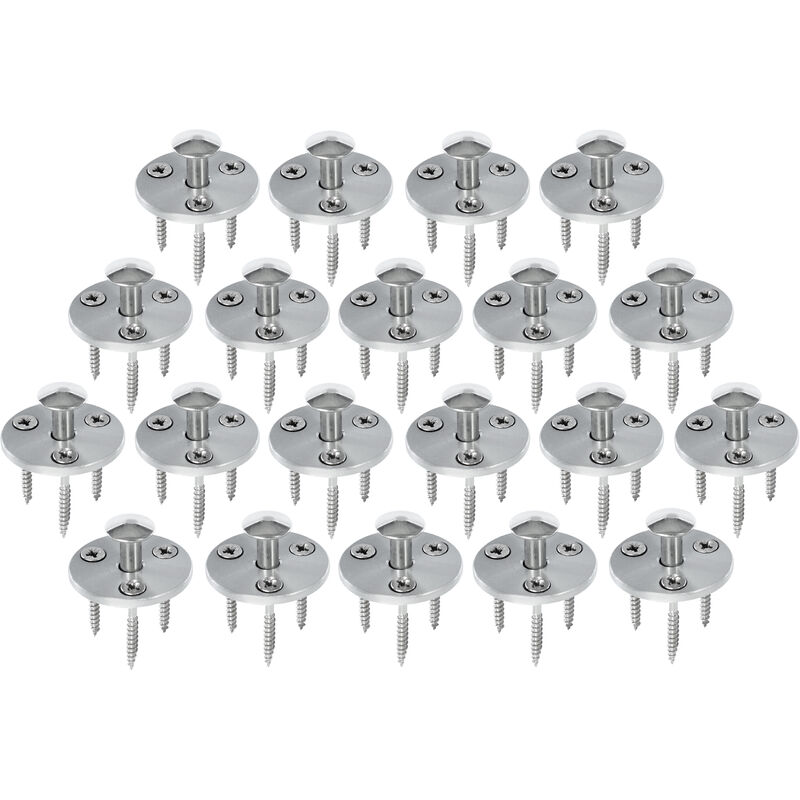 Piton Douille Rétractable + 3 Vis - Pour fixation bâche couverture de piscine sur plage bois - Alu/Inox - Lot de 20 pièces Poolco