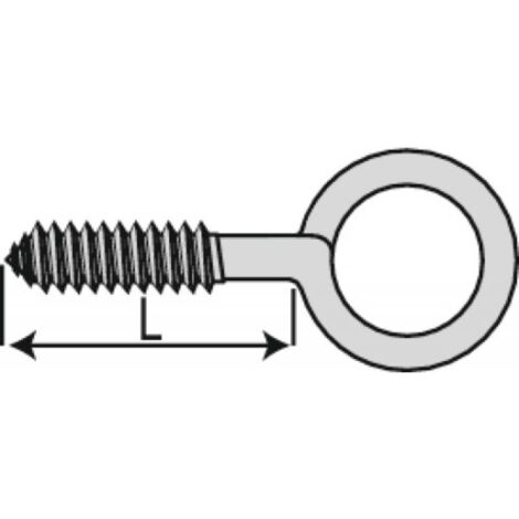 Pitons vis à bois laiton, diamètre 3 mm, longueur 16 mm, boîte de 25 pitons