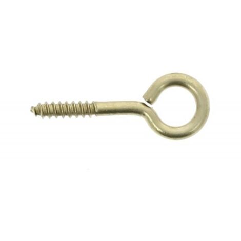 Pitons vis à bois laiton, diamètre 4 mm, longueur 30 mm, boîte de 25 pitons