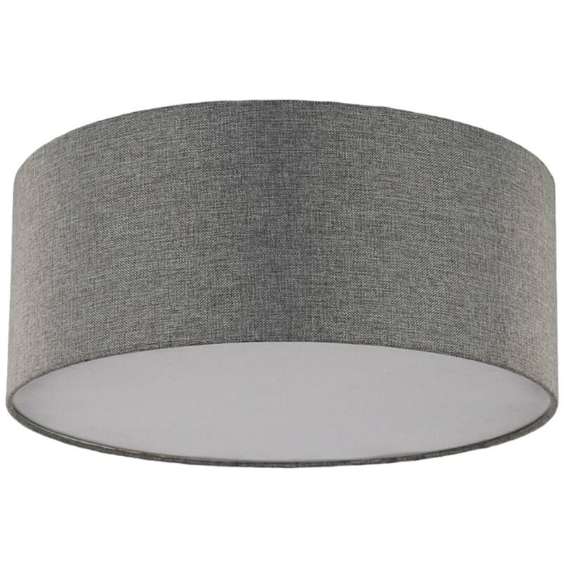 Image of Pitta - lampada da soffitto argento effetto lino - argento, bianco, nichel satinato - Lindby