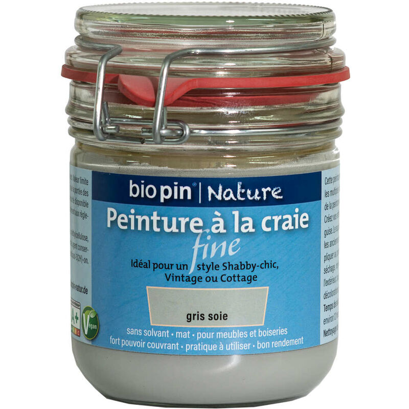 Pittura a gesso naturale 0,325 l - Grigio seta Biopin Nature