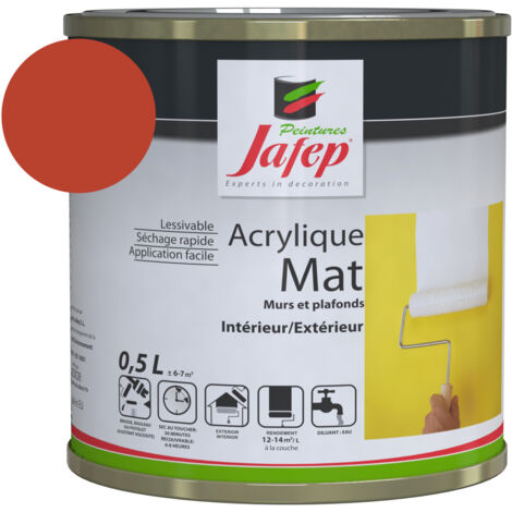 Pittura acrilica opaca rossa vivace Jafep0,5 L
